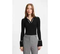 HUGO Jersey de punto con cuello de polo y ribetes en contraste - StyleSamur, 50554077 Negro L