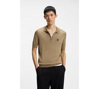 HUGO Jersey estilo polo de punto con cremallera en el cuello - StyleSayfong-5, 50564234 Beige L