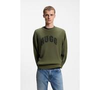 HUGO Jersey oversize fit de algodón acanalado con logo de estilo universitario - StyleShowdy, 50564233 Oliva L