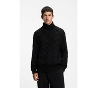 HUGO Jersey oversize fit de cuello vuelto con punto trenzado - StyleScanlon, 50570399 Negro L