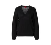 HUGO Jersey de lana y cashmere con cuello en pico - StyleSessarina, 50570065 Negro L