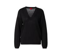 HUGO Jersey de lana y cashmere con cuello en pico - StyleSessarina, 50570065 Negro S