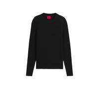 HUGO Jersey relaxed fit en canalé de algodón - StyleSribban, 50570249 Negro M
