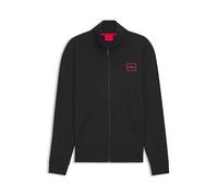 HUGO Chaqueta relaxed fit de algodón elástico con logo enmarcado - StyleLaze Zip Jacket, 50525245 Negro L