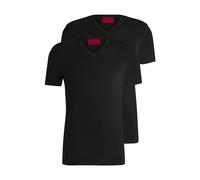 HUGO Paquete de dos camisetas de algodón elástico con cuello en pico - StyleHUGO-V, 50325417 Negro XXL