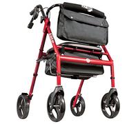 Hugo Mobility 700-961 Elite Rollator Walker with Seat, Backrest and Saddle Bag, Garnet Red