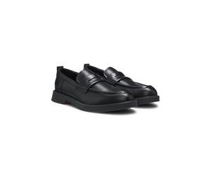 HUGO Mocasines de piel con logos perforados - StyleLenner_loaf_pfmn, 50563309 Negro 42