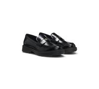 HUGO Mocasines de piel con ribete de antifaz y logo apilado - StyleAngey_Mocc_aclt, 50573780 Negro 36