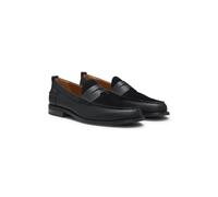 HUGO Mocasines de piel granulada con pala de ante - StyleVarian_loaf_tbsd, 50568878 Negro 42