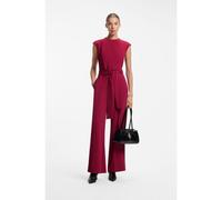 HUGO Mono de crepé con cinturón - StyleKathalia, 50571597 Rojo oscuro 36