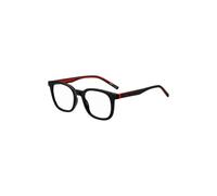 HUGO Montura para gafas graduadas de acetato negro con detalles rojos - StyleHG 13158075020, 58137910 Negro pcs.