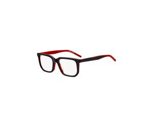 HUGO Montura para gafas graduadas de acetato negro con detalles rojos - StyleHG 1340/G0A45219, 58330224 Negro pcs.