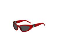 HUGO Montura para gafas graduadas de acetato rojo con monograma en 3D - StyleHG 1255/SC9A59IR, 58109448 Rojo pcs.