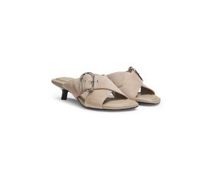 HUGO Mules con tiras cruzadas de ante y hebilla - StyleAmaryl_Mule40_bksd, 50563636 Marrón claro 40