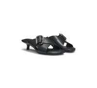 HUGO Mules de piel con tiras cruzadas y hebilla - StyleAmaryl_Mule40_bkcl, 50563662 Negro 38