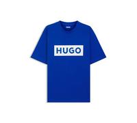 HUGO Camiseta de punto de algodón con logo estampado en azul - StyleNico, 50522376 Azul XL