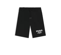HUGO Shorts loose fit en felpa de algodón con logo estampado - StyleNomario, 50510728 Negro S