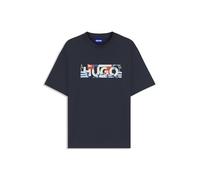 Hugo Blue Camiseta de algodón marina 50543485-415 L