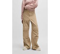 HUGO Pantalones cargo de sarga de algodón con pernera ancha - StyleHunder-1-D_B, 50530833 Beige 42
