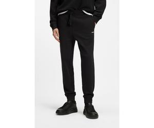 HUGO Pantalones casuales de algodón con puños elásticos - StyleDayote232, 50489617 Negro L