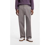 HUGO Pantalones con pinzas en sarga de algodón elástico cepillado - StyleRavik264D, 50568041 Gris 36/34
