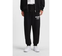 HUGO Pantalones de chándal en felpa de algodón con logo estampado - StyleNevez, 50510734 Negro XS