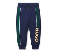 HUGO Pantalones de chándal para niños en algodón con ribetes y logo - StyleG00183/V9604A, G00183 Azul oscuro 102
