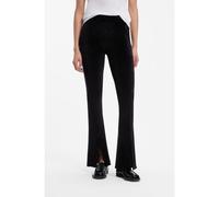 HUGO Pantalones flared fit en terciopelo elástico con aberturas en la parte delantera - StyleNucutey_B, 50568260 Negro S