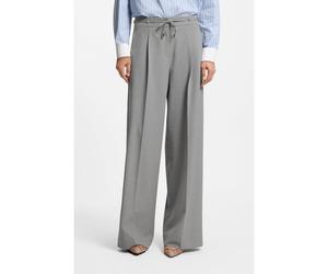 HUGO Pantalones regular fit con pernera ancha en tejido elástico jaspeado - StyleHaminde, 50555897 Gris claro 40