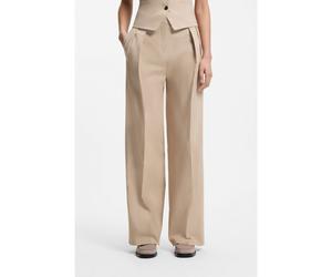 HUGO Pantalones regular fit en algodón con una raya diplomática brillante - StyleHenesa, 50559771 Beige 34