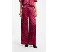 HUGO Pantalones relaxed fit de satén con estampado de lunares - StyleHasine-1, 50568554 Rojo oscuro 42