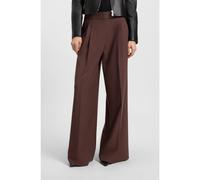 HUGO Pantalones relaxed fit en tejido elástico con pinzas dobles - StyleHoresa, 50544107 Marrón 40