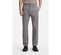 HUGO Pantalones slim fit en tejido de gabardina de algodón elástico - StyleDavid251D, 50530886 Gris oscuro 33/36