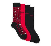 HUGO Paquete de cuatro pares de calcetines de largo estándar con detalles de logo - Style4P GIFT TORTUGA CC, 50546673 Negro / Rojo 40-46