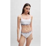 HUGO Paquete de dos bralettes de algodón elástico con cinta de logo - StyleTWIN BRALETTE STRIPE, 50469659 Blanco XXL