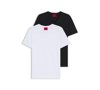 HUGO Paquete de dos camisetas de algodón elástico con cuello en pico - StyleHUGO-V, 50325417 Blanco / Negro XXL