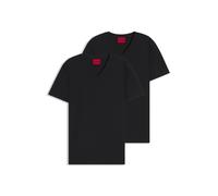 HUGO Paquete de dos camisetas de algodón elástico con cuello en pico - StyleHUGO-V, 50325417 Negro M