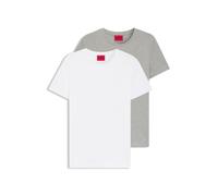 HUGO Paquete de dos camisetas slim fit de algodón elástico - StyleHUGO-Round, 50325440 Blanco / Gris claro XS