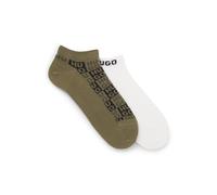 HUGO Paquete de dos pares de calcetines a la altura del tobillo con logo en intarsia - Style2P AS AARON CC, 50553167 Blanco / Verde 43-46