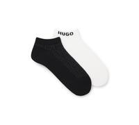 HUGO Paquete de dos pares de calcetines a la altura del tobillo con logo en intarsia - Style2P AS AARON CC, 50553167 Blanco / Negro 39-42