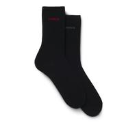 HUGO Paquete de dos pares de calcetines con logo de largo normal en algodón - Style2P RS UNI LOGO CC W, 50566511 Negro 35-38
