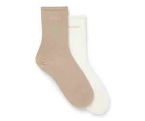 HUGO Paquete de dos pares de calcetines con logo de largo normal en algodón - Style2P RS UNI LOGO CC W, 50566511 Marrón claro 39-42