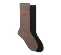 HUGO Paquete de dos pares de calcetines de largo estándar con logo - Style2P RS UNI CC, 50468099 Marrón / Negro 35-38