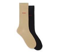 HUGO Paquete de dos pares de calcetines de largo estándar con logo - Style2P RS UNI CC, 50468099 Negro / Beige 39-42