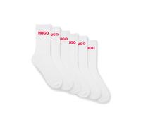 HUGO Paquete de seis pares de calcetines - Style6P QS RIB LOGO CC, 50510187 Blanco 39-42