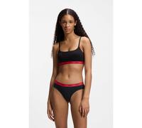 HUGO Paquete de tres braguitas de algodón elástico con logos en la cintura - StyleTRIPLET BRIEF STRIPE, 50469657 Negro XXXL