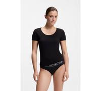 HUGO Paquete de tres braguitas de algodón elástico con logos en la cintura - StyleTRIPLET BRIEF STRIPE, 50469657 Blanco / Negro XXXL