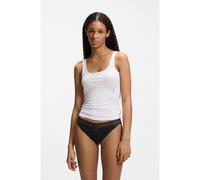 HUGO Paquete de tres braguitas de algodón elástico con ribetes de encaje - StyleTRIPLET LACE BRIEF, 50557200 Negro M