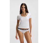 HUGO Paquete de tres braguitas en algodón elástico - StyleTRIPLET BRIEF STRIPE, 50469657 Blanco / Negro XS
