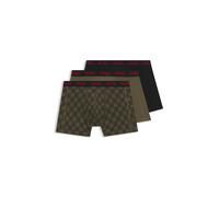 HUGO Paquete de tres calzoncillos bóxer de algodón elástico - StyleBOXERBR TRPLT DESIGN, 50532559 Negro / Verde oscuro XS